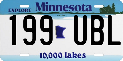 MN license plate 199UBL