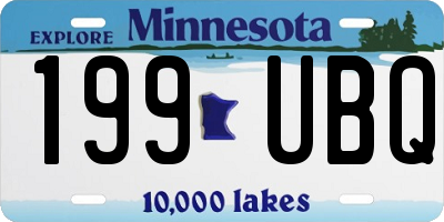 MN license plate 199UBQ