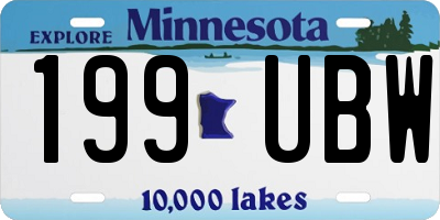 MN license plate 199UBW