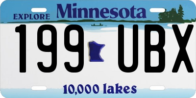 MN license plate 199UBX