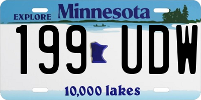 MN license plate 199UDW