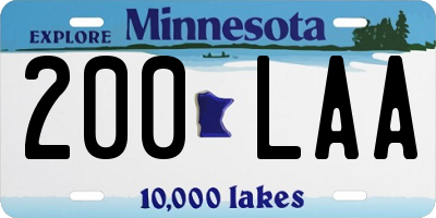 MN license plate 200LAA