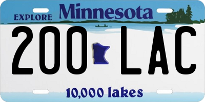 MN license plate 200LAC