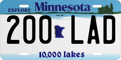 MN license plate 200LAD