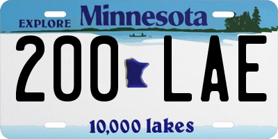 MN license plate 200LAE