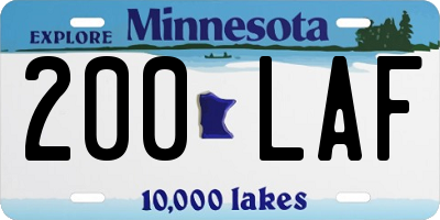 MN license plate 200LAF