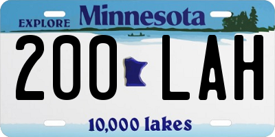 MN license plate 200LAH