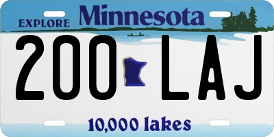 MN license plate 200LAJ