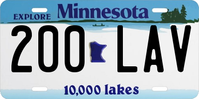 MN license plate 200LAV