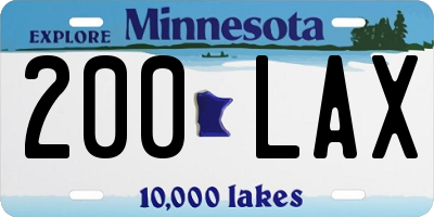 MN license plate 200LAX