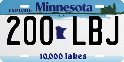 MN license plate 200LBJ
