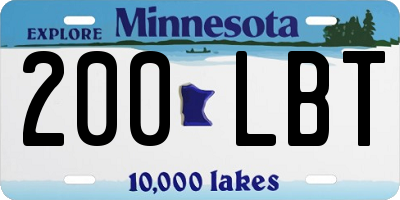 MN license plate 200LBT