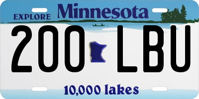 MN license plate 200LBU