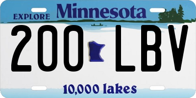 MN license plate 200LBV