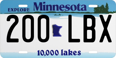 MN license plate 200LBX