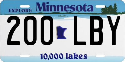 MN license plate 200LBY