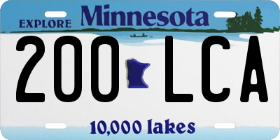 MN license plate 200LCA