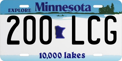 MN license plate 200LCG