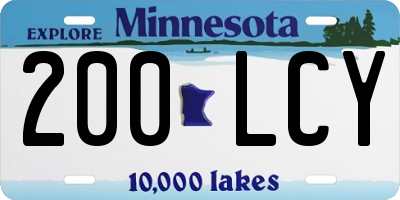MN license plate 200LCY