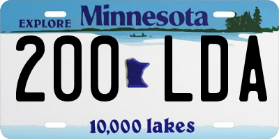 MN license plate 200LDA