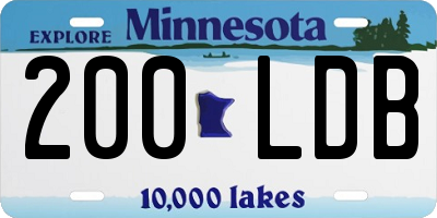 MN license plate 200LDB