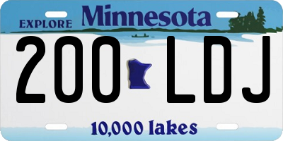 MN license plate 200LDJ