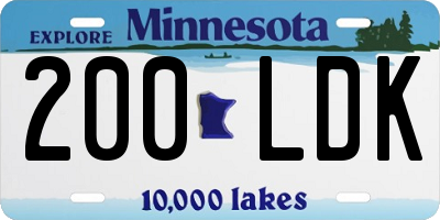 MN license plate 200LDK