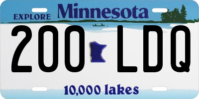 MN license plate 200LDQ