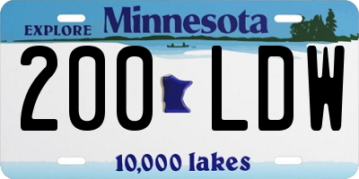 MN license plate 200LDW