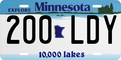 MN license plate 200LDY