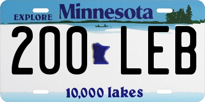 MN license plate 200LEB