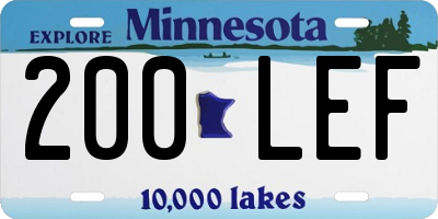 MN license plate 200LEF