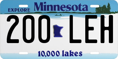 MN license plate 200LEH