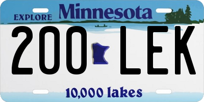MN license plate 200LEK