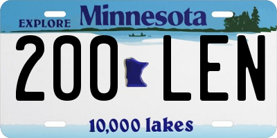 MN license plate 200LEN