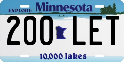 MN license plate 200LET