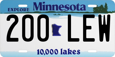 MN license plate 200LEW