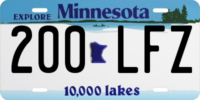 MN license plate 200LFZ