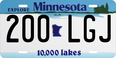 MN license plate 200LGJ