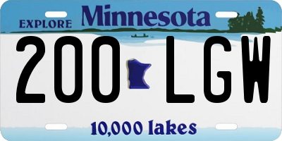 MN license plate 200LGW