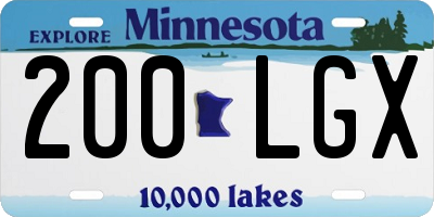 MN license plate 200LGX