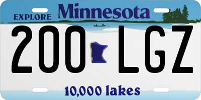 MN license plate 200LGZ