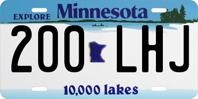 MN license plate 200LHJ