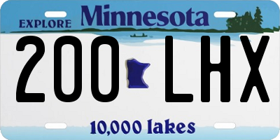 MN license plate 200LHX