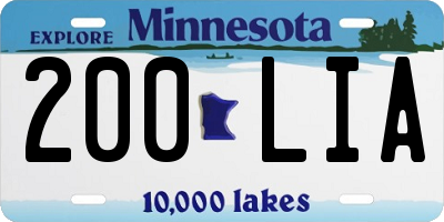 MN license plate 200LIA