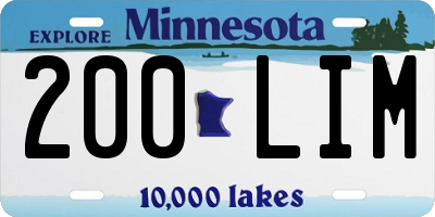 MN license plate 200LIM