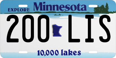 MN license plate 200LIS