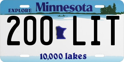 MN license plate 200LIT