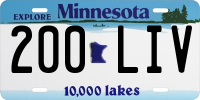 MN license plate 200LIV