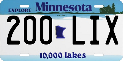 MN license plate 200LIX